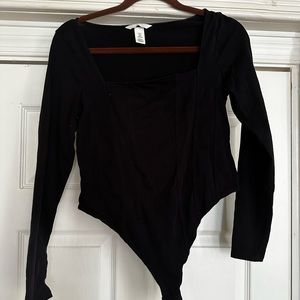 Black square neck body suit form H&M, size M